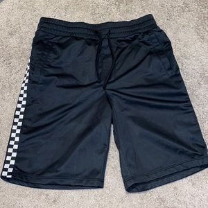 Men’s checkered edged black shorts
